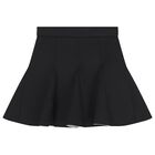 Girls Black Logo Scuba Pleated Skirt, 1, hi-res