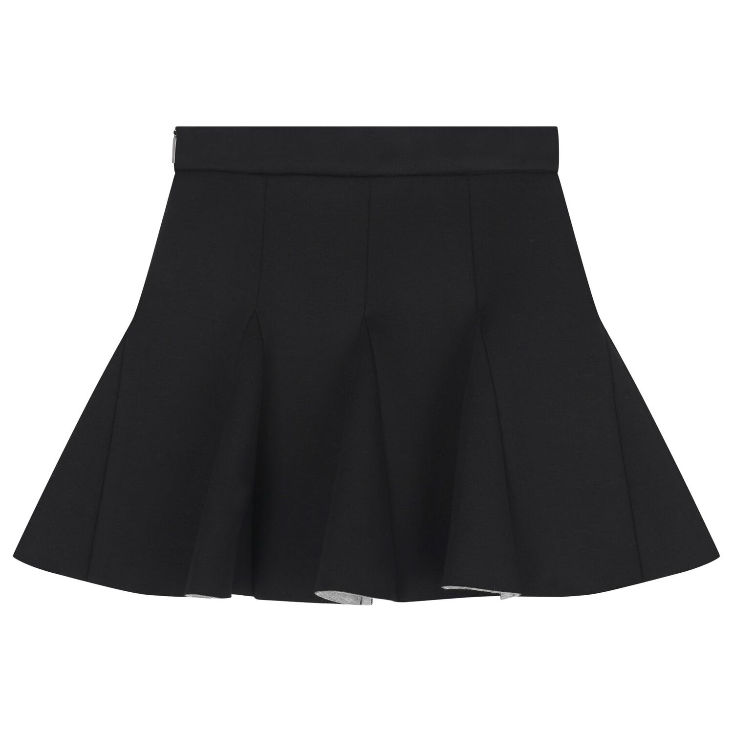 Girls Black Logo Scuba Pleated Skirt, 1, hi-res