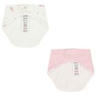 Baby Girls White & Pink Bibs ( 2 Pack ), 2, hi-res