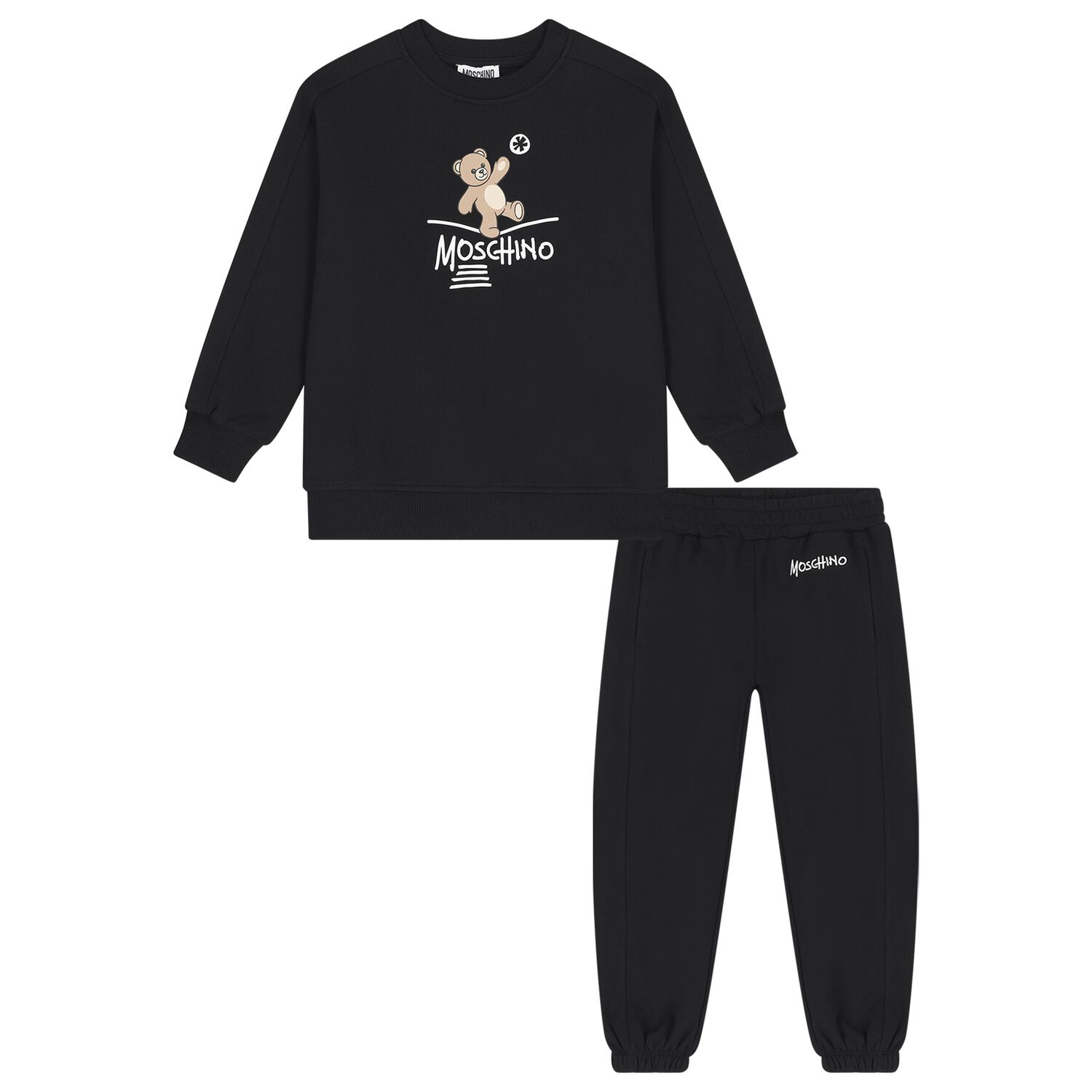 Black Teddy Bear Logo Tracksuit, 1, hi-res