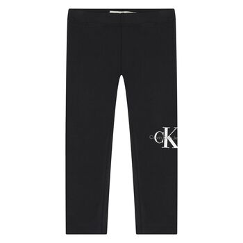 Baby Girls Black Logo Leggings