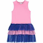 Girls White, Pink & Blue Logo Dress Set, 1, hi-res
