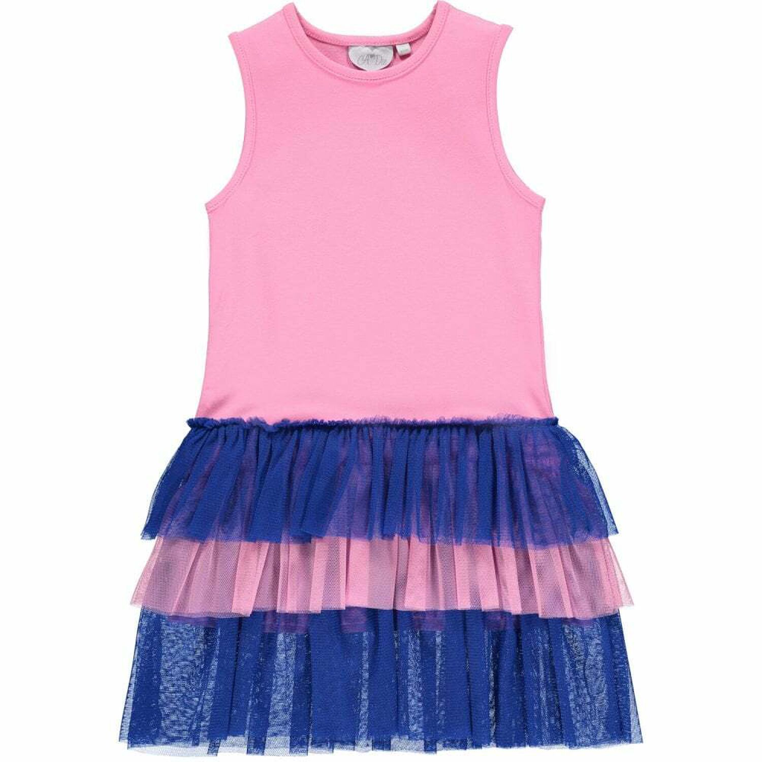 Girls White, Pink & Blue Logo Dress Set, 1, hi-res
