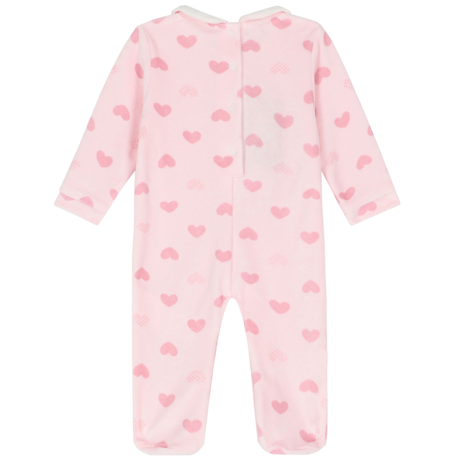 Baby Girls Pink Hearts Babygrow, 1, hi-res