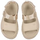 Beige Chunky Logo Sandals , 3, hi-res