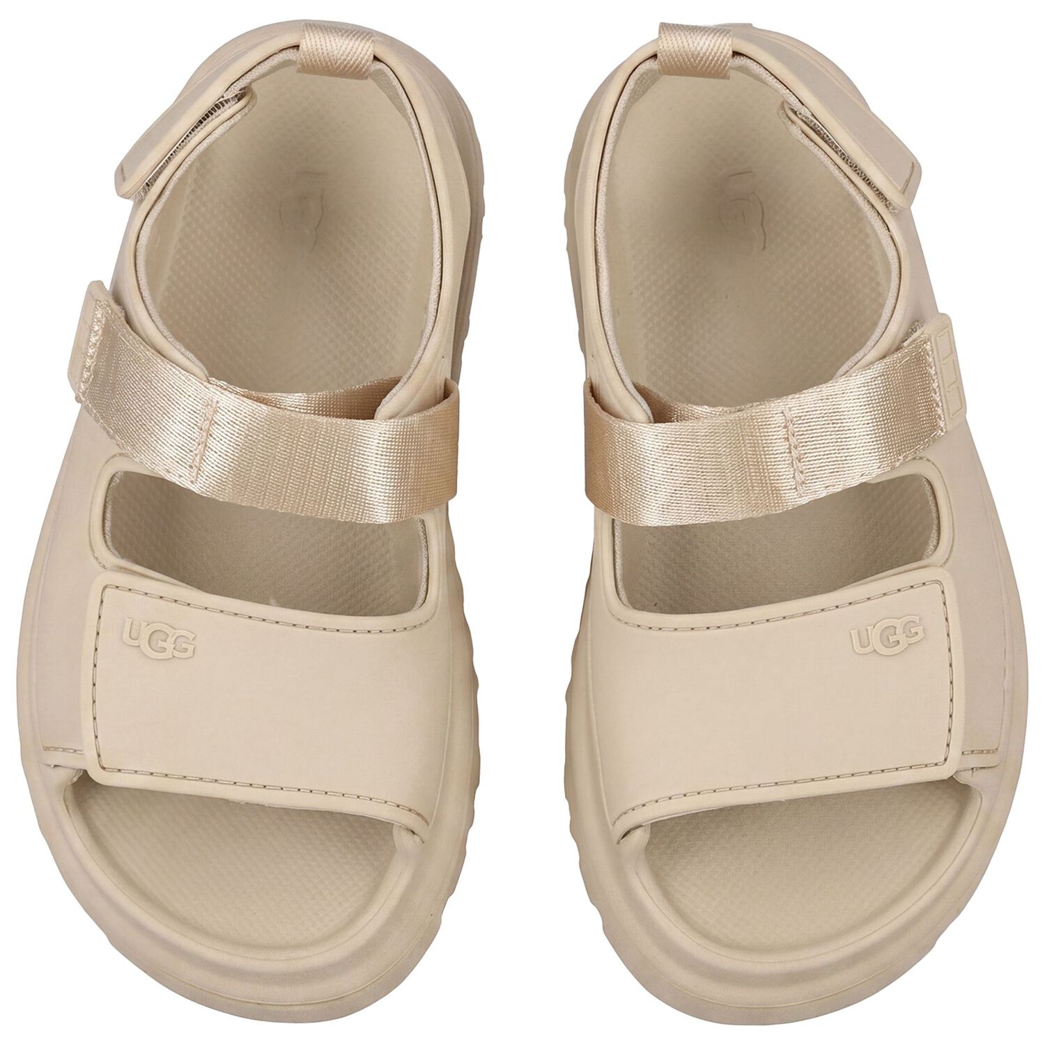 Beige Chunky Logo Sandals , 3, hi-res