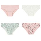 Girls Pink & White Briefs (4 Pack), 1, hi-res