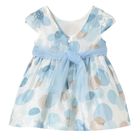 Younger Girls Blue Floral Organza Dress, 2, hi-res