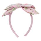 Girls Pink Floral Bow Headband, 1, hi-res