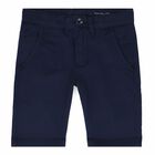 Boys Navy Cotton Shorts, 1, hi-res