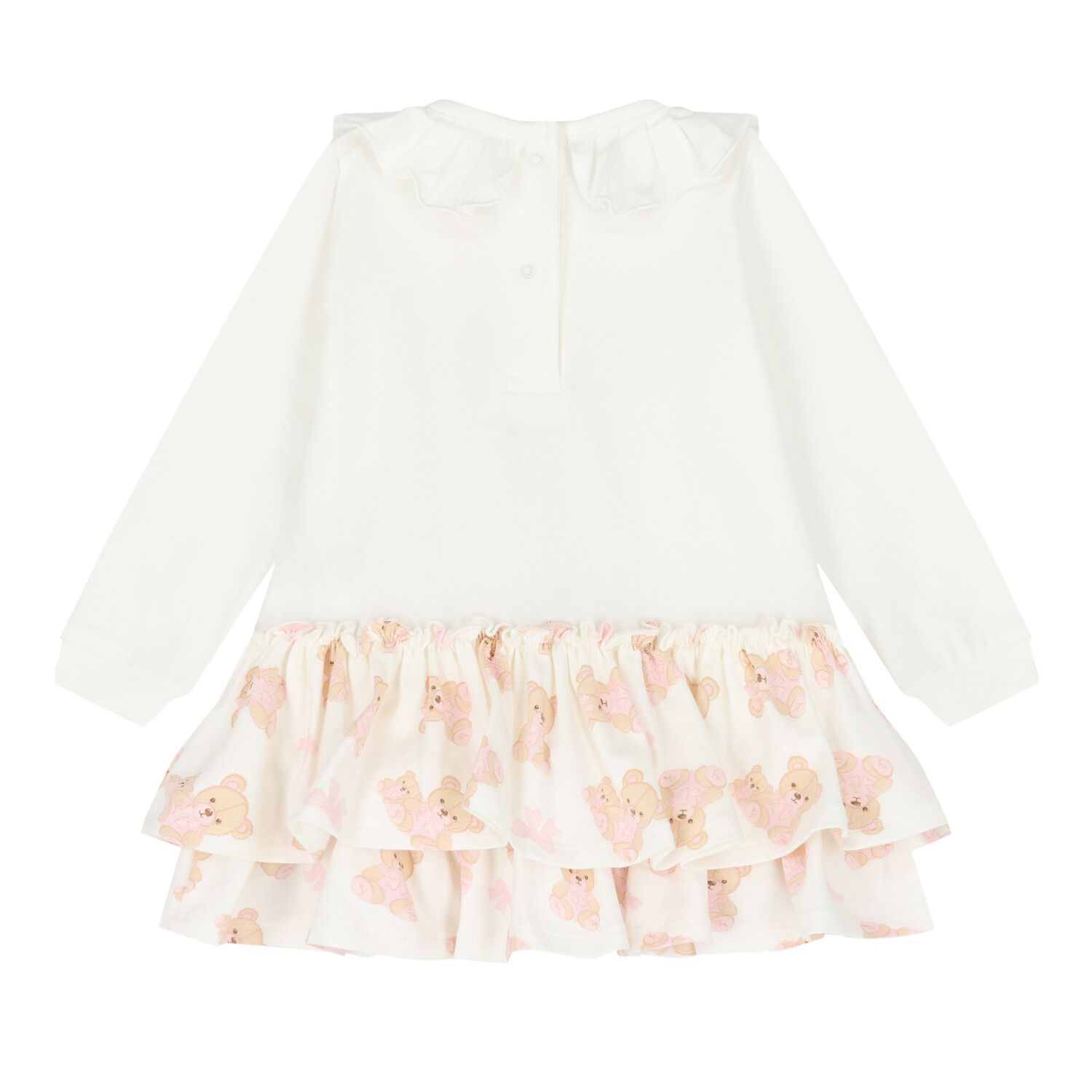 Baby Girls White Teddy Bear Dress, 1, hi-res image number null