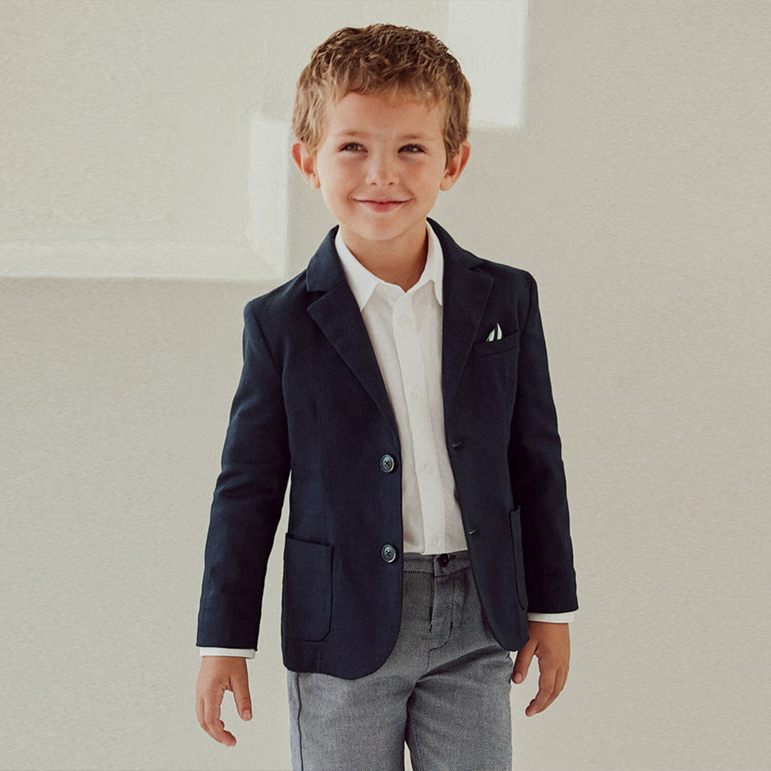 Boys Navy Blazer, 1, hi-res
