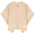 Girls Pink Knitted Cape, 1, hi-res