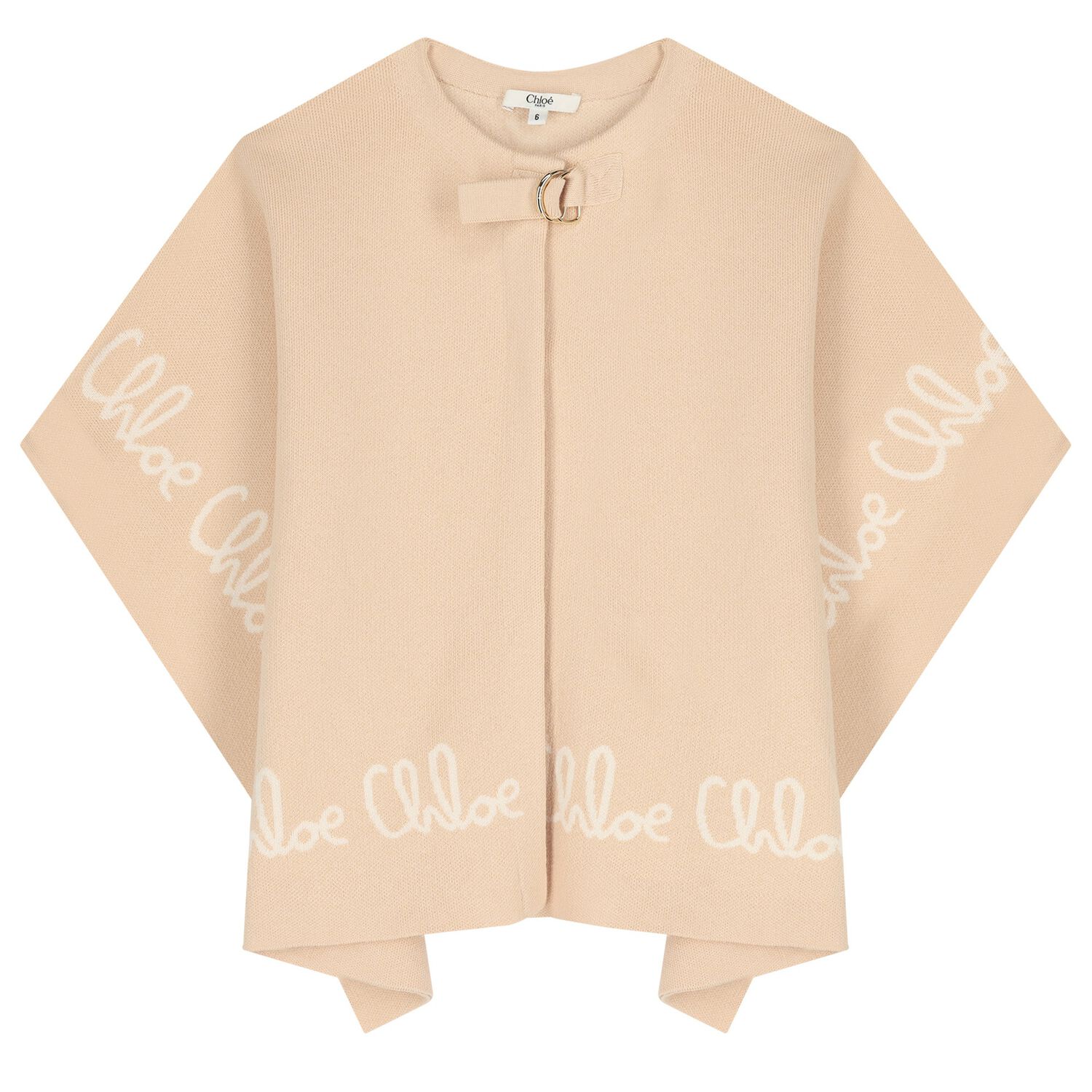 Girls Pink Knitted Cape, 1, hi-res