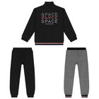 Boys Black 3 Piece Tracksuit , 1, hi-res