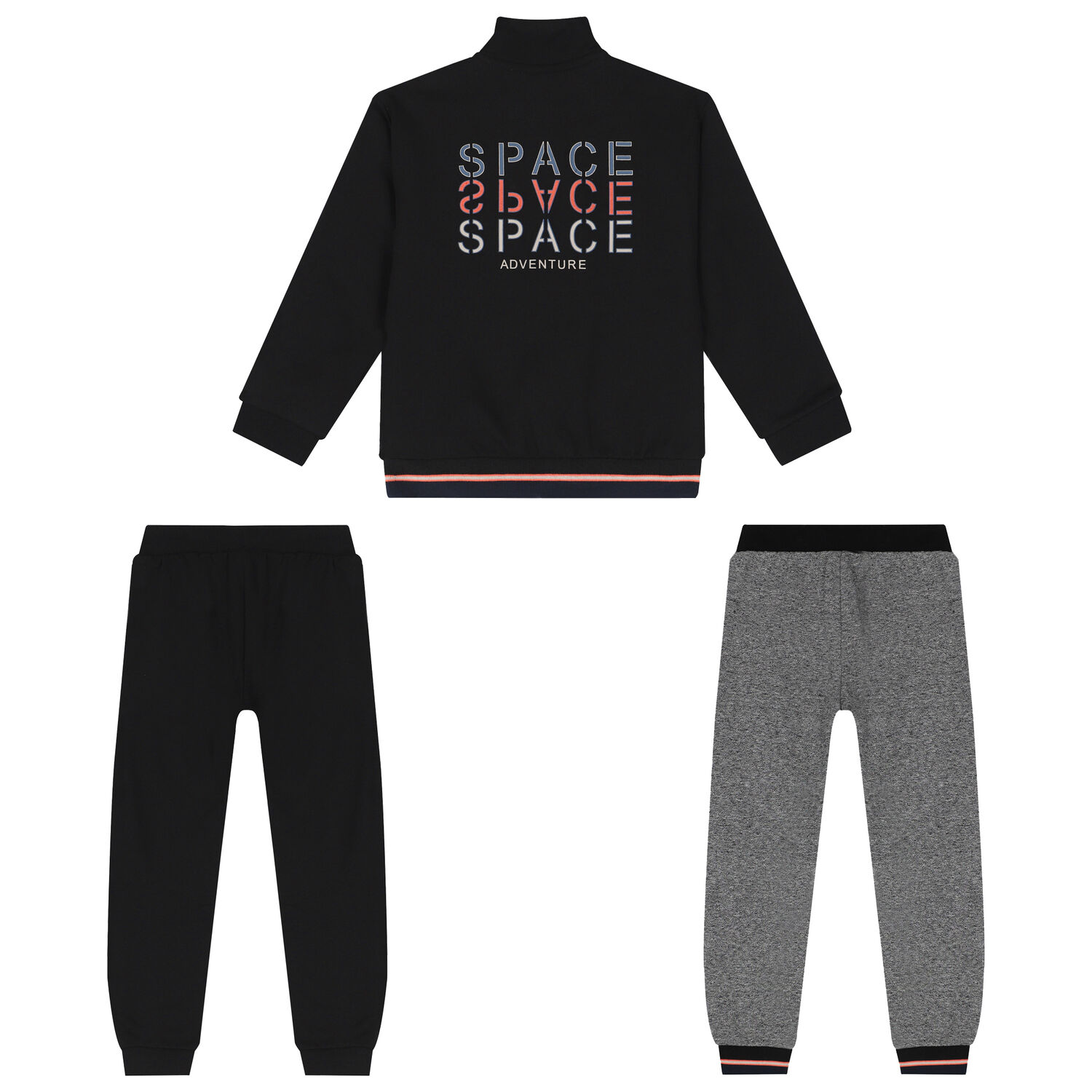 Boys Black 3 Piece Tracksuit , 1, hi-res
