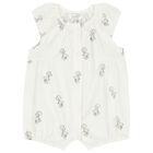 Ivory Teddy Bear Baby Romper, 2, hi-res