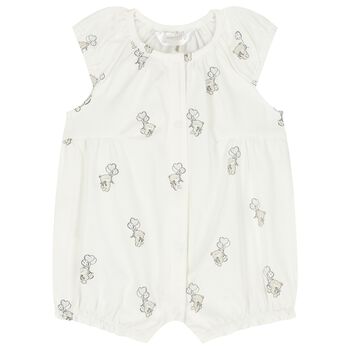 Ivory Teddy Bear Baby Romper