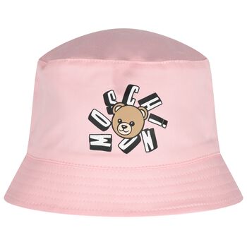 Baby Girls Pink Teddy Bear Logo Baby Hat