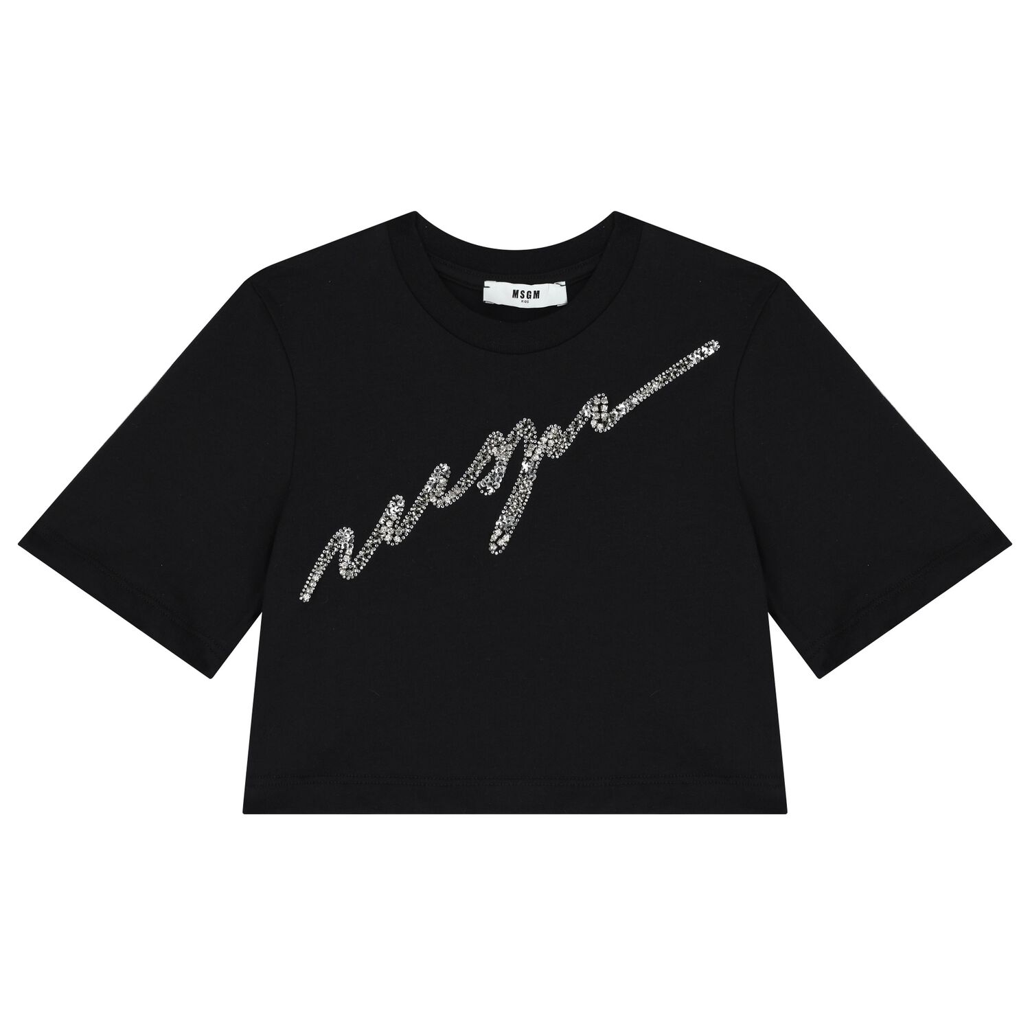 Girls Black Logo T-Shirt, 2, hi-res