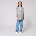 Girls Blue Embellished Trousers, 1, hi-res
