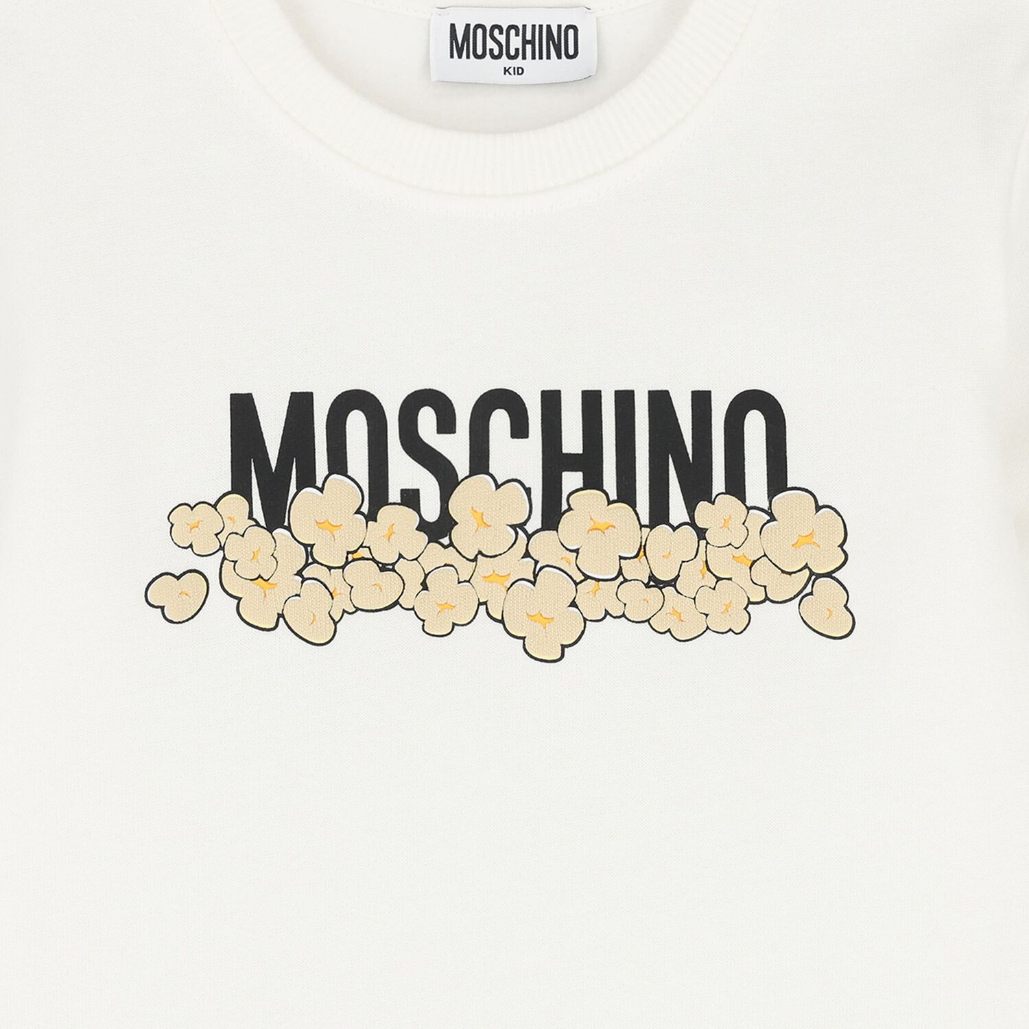 Girls White Popcorn Logo Dress, 1, hi-res