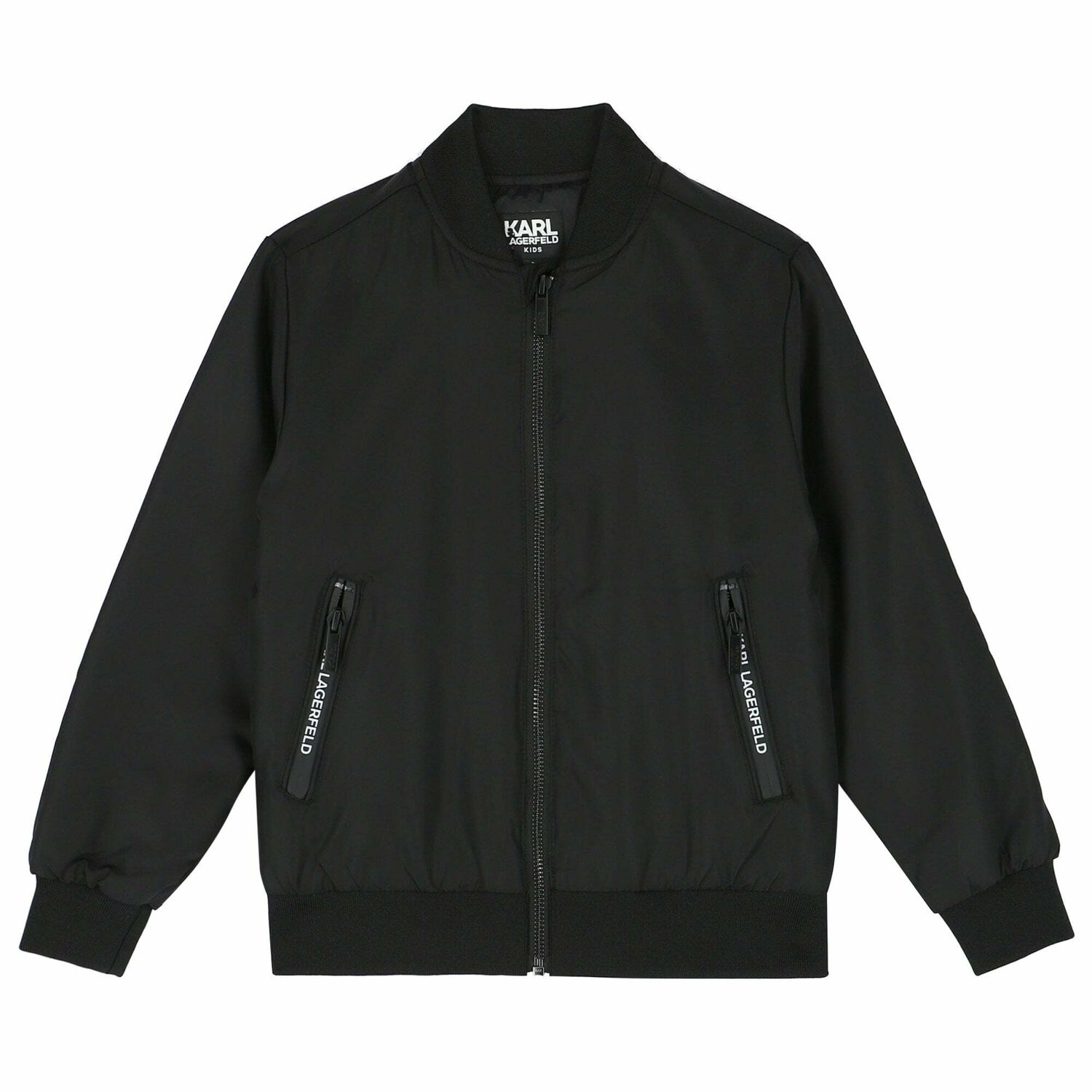 Boys Black Logo Jacket, 1, hi-res