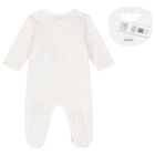 Baby Girls White & Pink Logo Babygrow Set, 1, hi-res