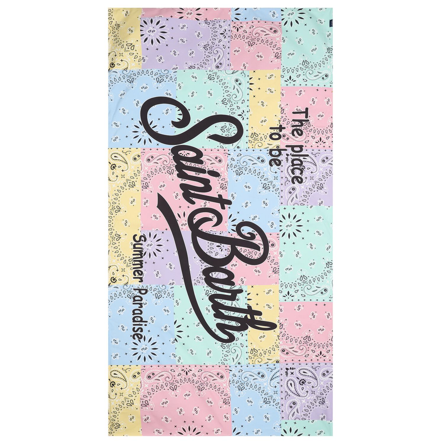 Girls Multi-Coloured Bandana Logo Beach Towel, 1, hi-res