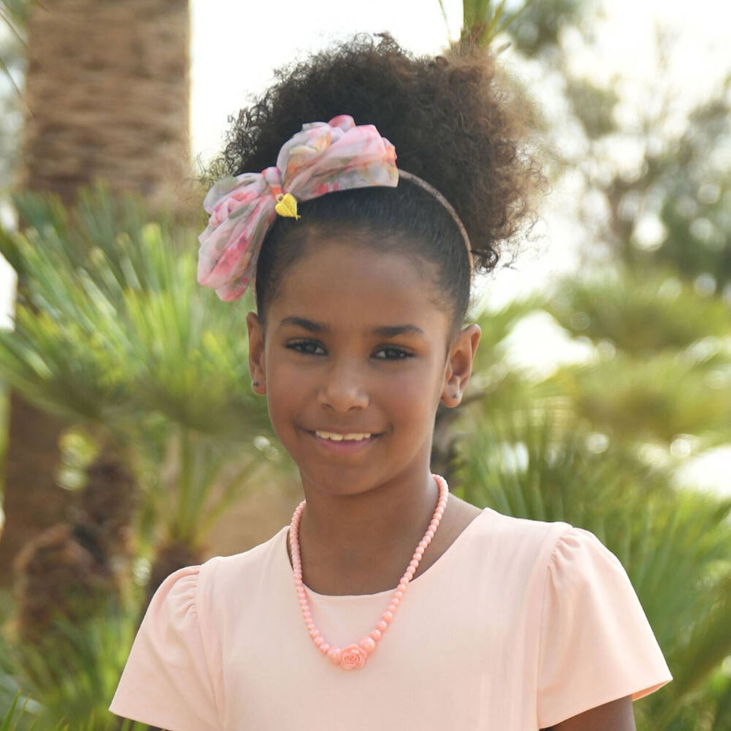 Girls Pink Bow Headband, 3, hi-res