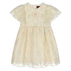 Younger Girls Gold Logo Dress, 1, hi-res