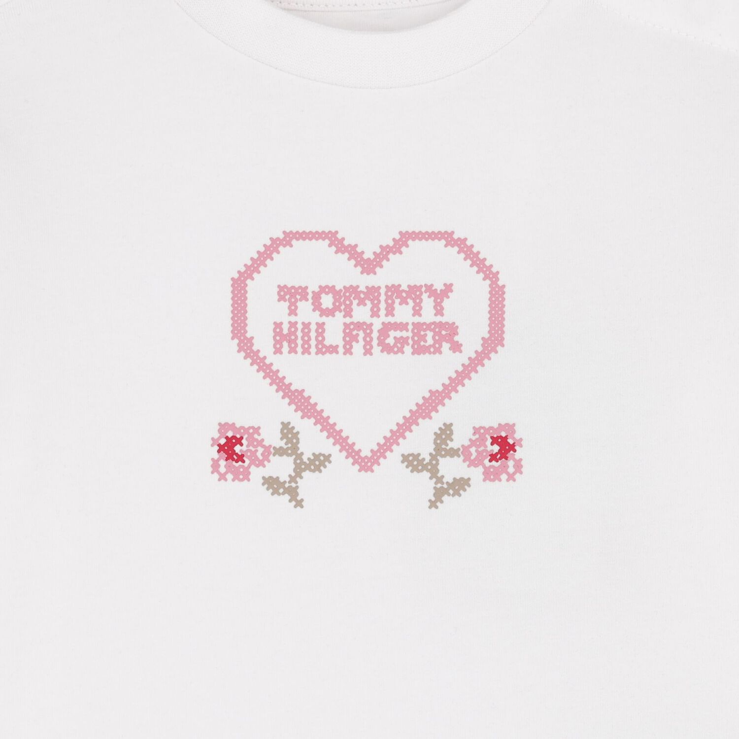 Baby Girls White Logo Long Sleeve Top, 2, hi-res