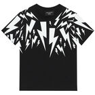 Boys Black Thunderbolt T-Shirt, 1, hi-res