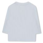 Younger Boys Blue Logo Long Sleeve Top, 2, hi-res