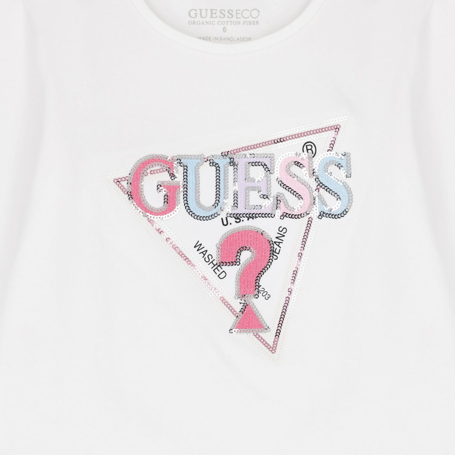 Girls White Logo Long Sleeve Top, 1, hi-res