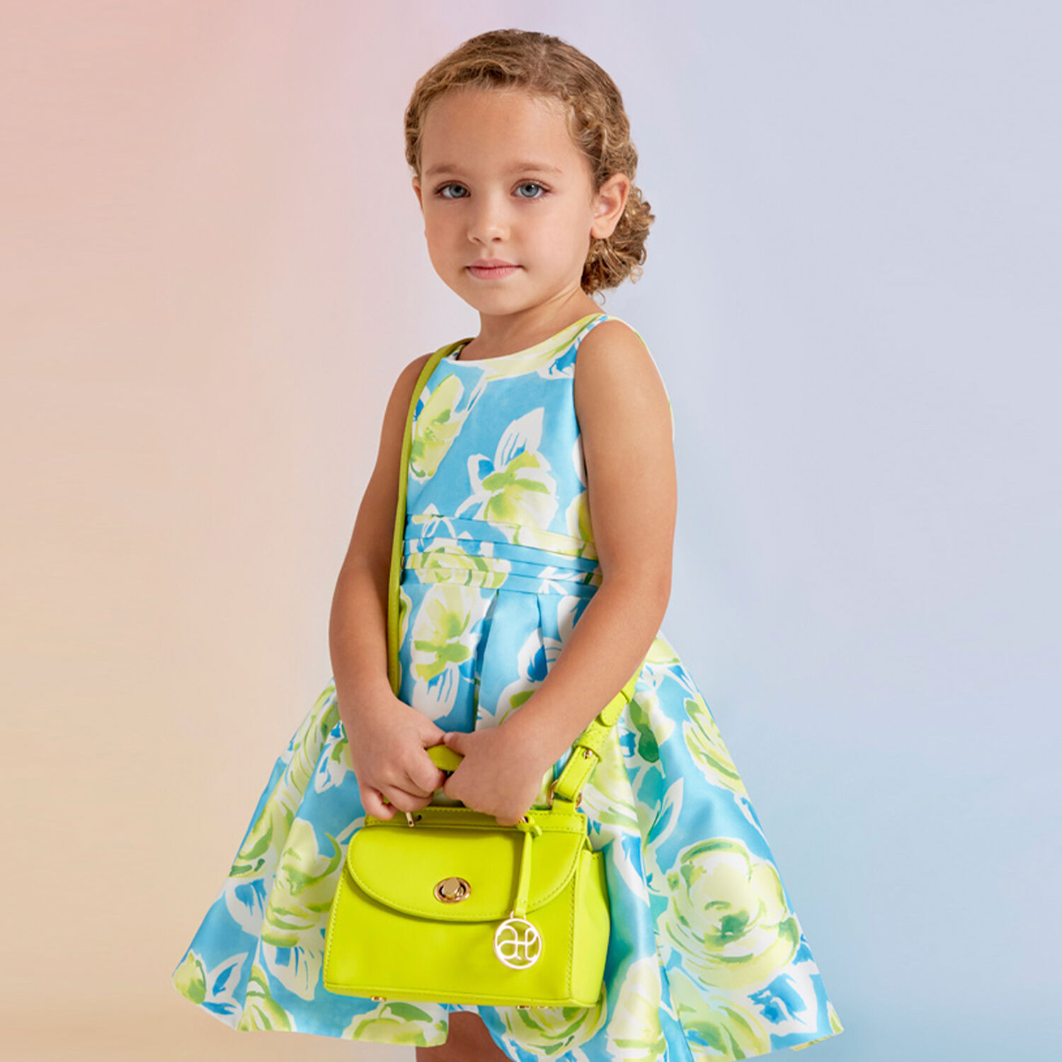 Girls Green Leather Handbag, 2, hi-res