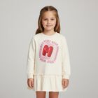 Younger Girls Beige Logo Dress, 1, hi-res