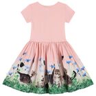 Girls Pink Kitten Dress, 1, hi-res