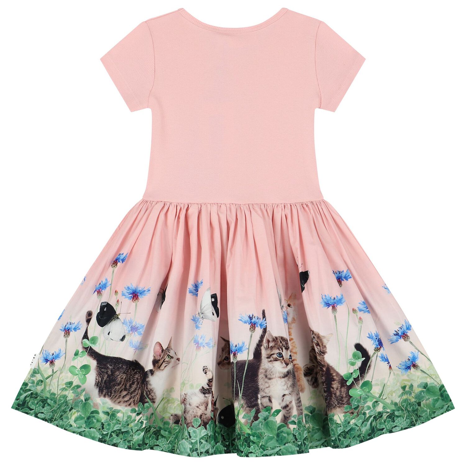 Girls Pink Kitten Dress, 1, hi-res