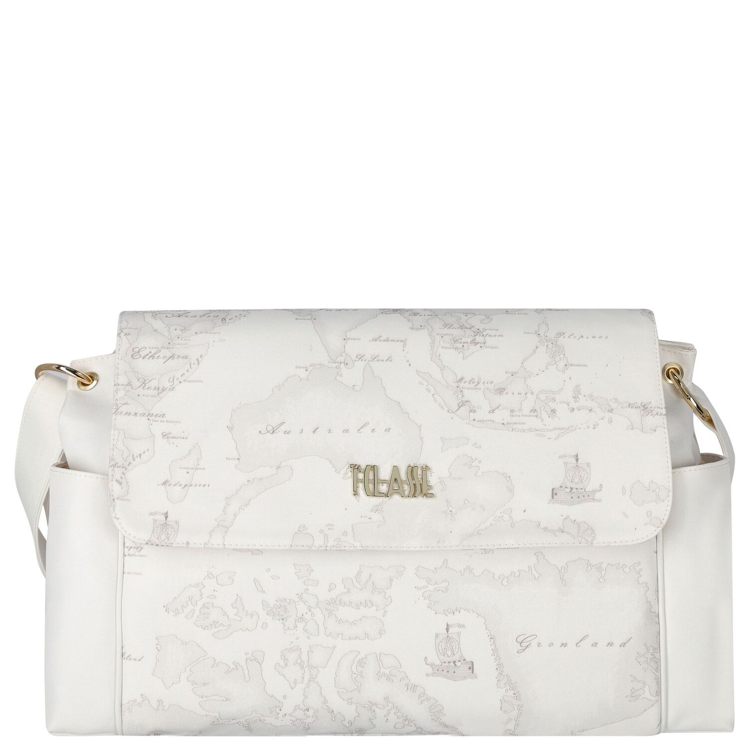 White Geo Map Baby Changing Bag, 3, hi-res