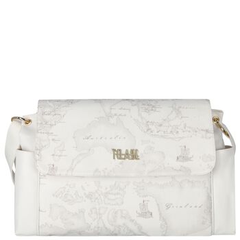 White Geo Map Baby Changing Bag