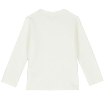 Baby Boys Ivory Dinosaur Long Sleeve Top