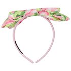 Girls Green Floral Headband, 3, hi-res