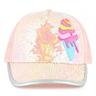 Girls Pink Embellished Ice Cream Cap, 1, hi-res