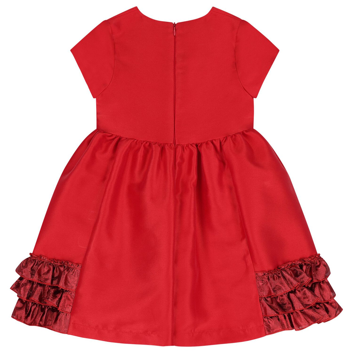 Girls Red Ruffled Dress, 1, hi-res image number null