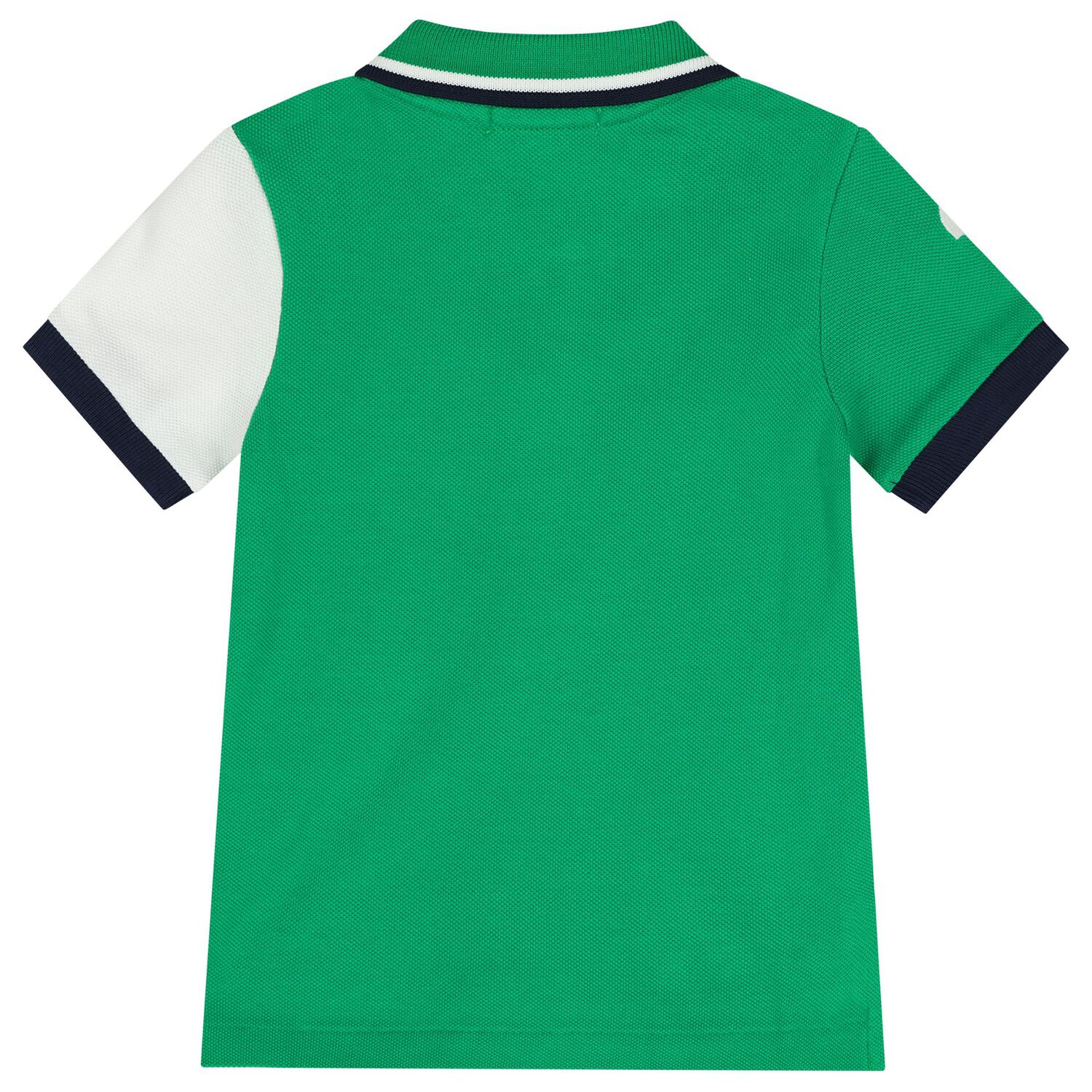 Baby Boys Green, White & Navy Blue Polo Shirt, 1, hi-res