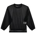 Girls Black & White Logo Top, 1, hi-res
