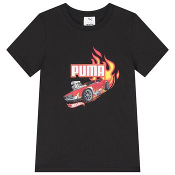 Boys Black Hot Wheels Graphic T-Shirt