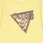 Girls Yellow Logo Sequin Long Sleeve Top, 2, hi-res