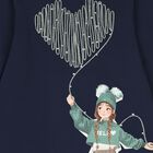 Girls Navy Blue Heart Dress, 2, hi-res